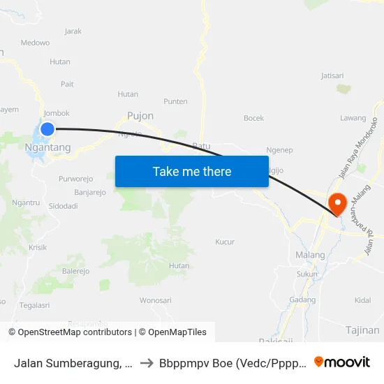 Jalan Sumberagung, 16 to Bbppmpv Boe (Vedc/Pppptk) map
