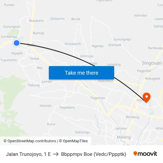 Jalan Trunojoyo, 1 E to Bbppmpv Boe (Vedc/Pppptk) map