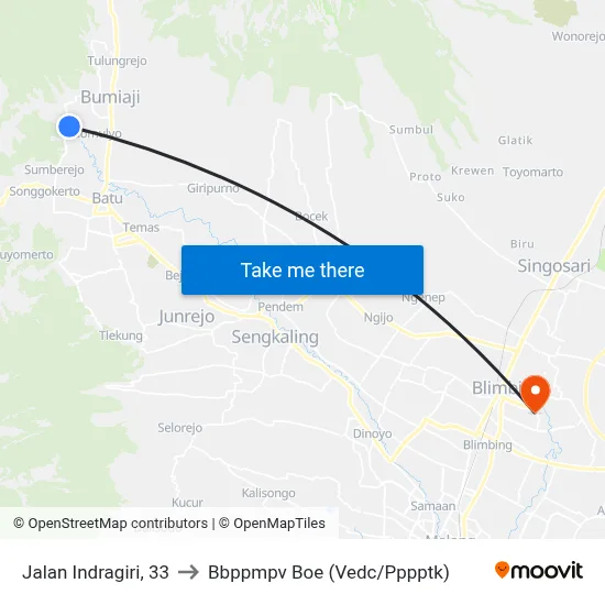 Jalan Indragiri, 33 to Bbppmpv Boe (Vedc/Pppptk) map