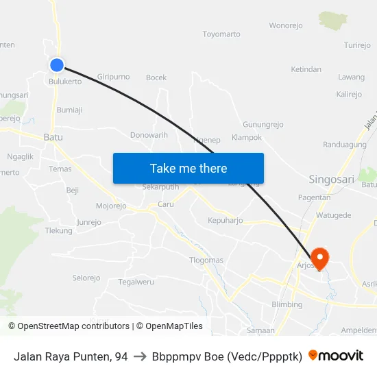 Jalan Raya Punten, 94 to Bbppmpv Boe (Vedc/Pppptk) map