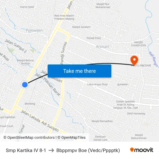 Smp Kartika IV 8-1 to Bbppmpv Boe (Vedc/Pppptk) map