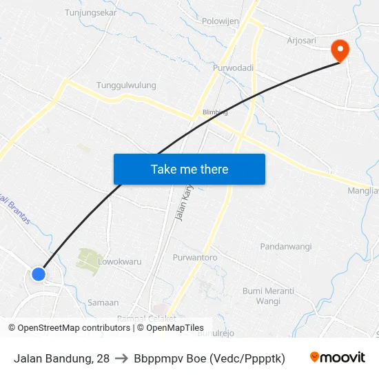Jalan Bandung, 28 to Bbppmpv Boe (Vedc/Pppptk) map