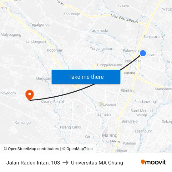 Jalan Raden Intan, 103 to Universitas MA Chung map