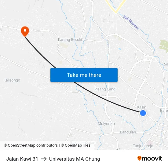 Jalan Kawi 31 to Universitas MA Chung map