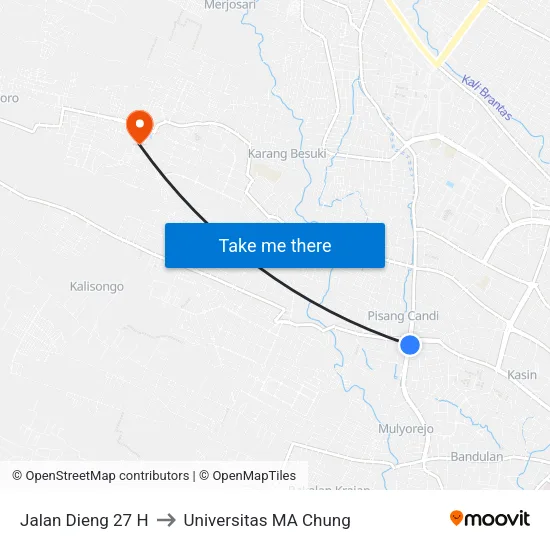 Jalan Dieng 27 H to Universitas MA Chung map