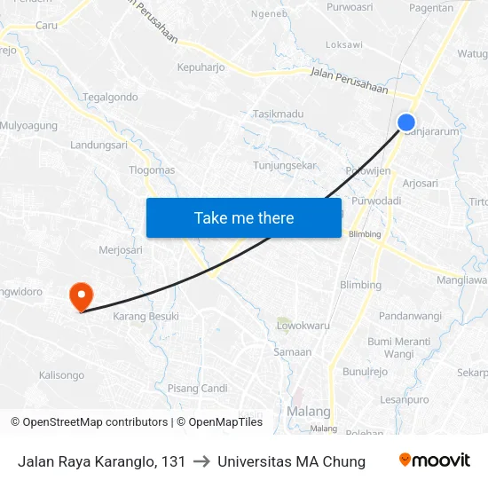 Jalan Raya Karanglo, 131 to Universitas MA Chung map