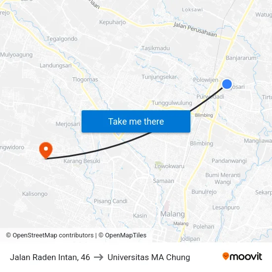 Jalan Raden Intan, 46 to Universitas MA Chung map