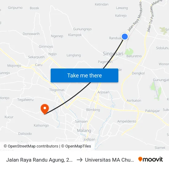 Jalan Raya Randu Agung, 248 to Universitas MA Chung map