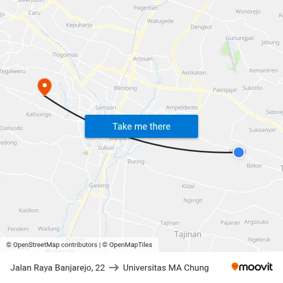 Jalan Raya Banjarejo, 22 to Universitas MA Chung map