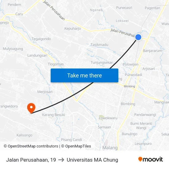 Jalan Perusahaan, 19 to Universitas MA Chung map