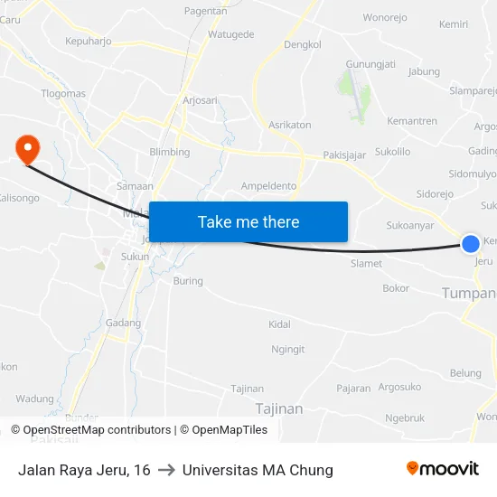 Jalan Raya Jeru, 16 to Universitas MA Chung map