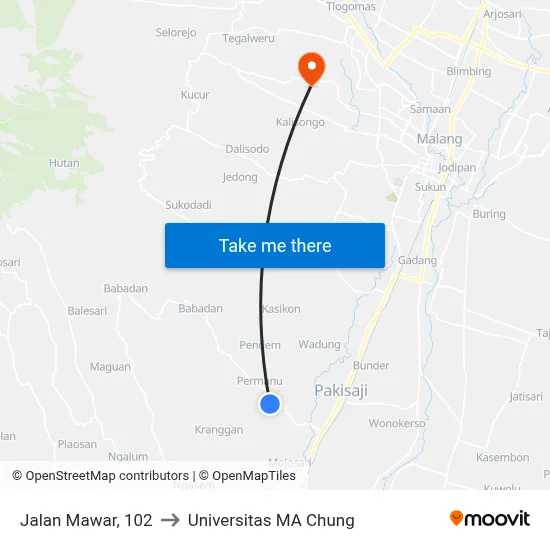 Jalan Mawar, 102 to Universitas MA Chung map