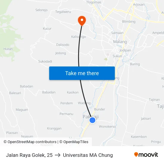 Jalan Raya Golek, 25 to Universitas MA Chung map