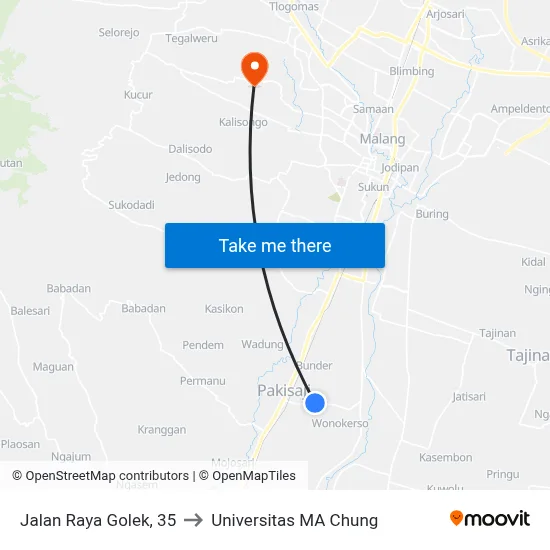 Jalan Raya Golek, 35 to Universitas MA Chung map