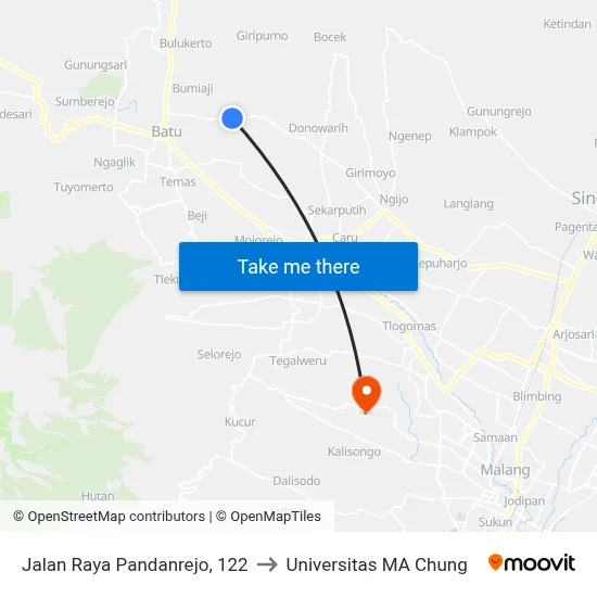 Jalan Raya Pandanrejo, 122 to Universitas MA Chung map