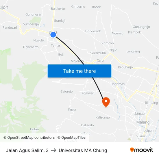 Jalan Agus Salim, 3 to Universitas MA Chung map
