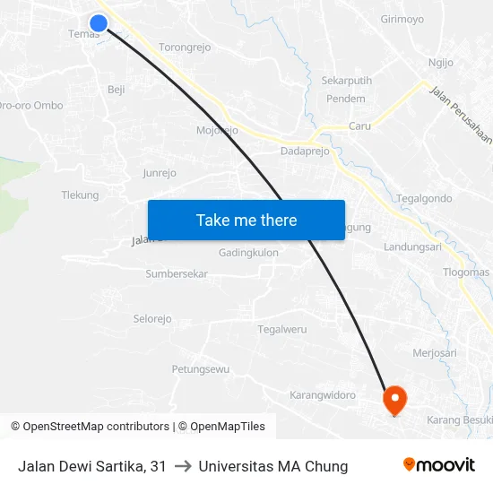 Jalan Dewi Sartika, 31 to Universitas MA Chung map