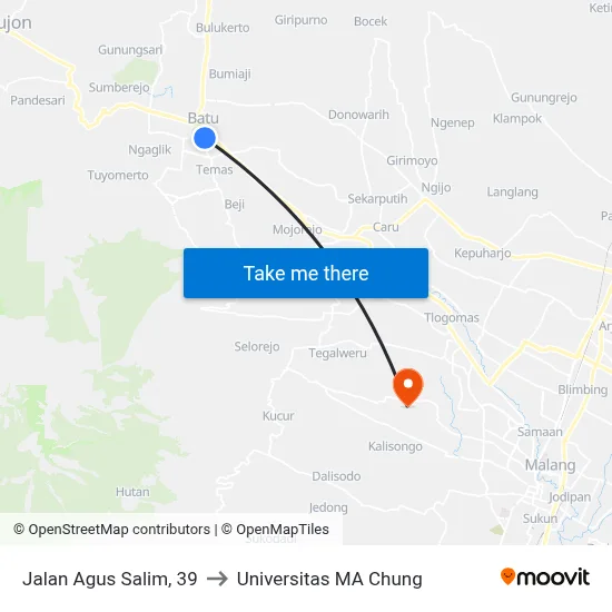 Jalan Agus Salim, 39 to Universitas MA Chung map