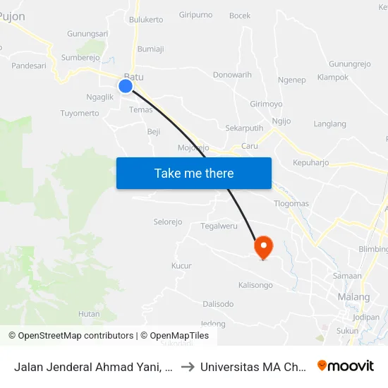 Jalan Jenderal Ahmad Yani, 125 to Universitas MA Chung map