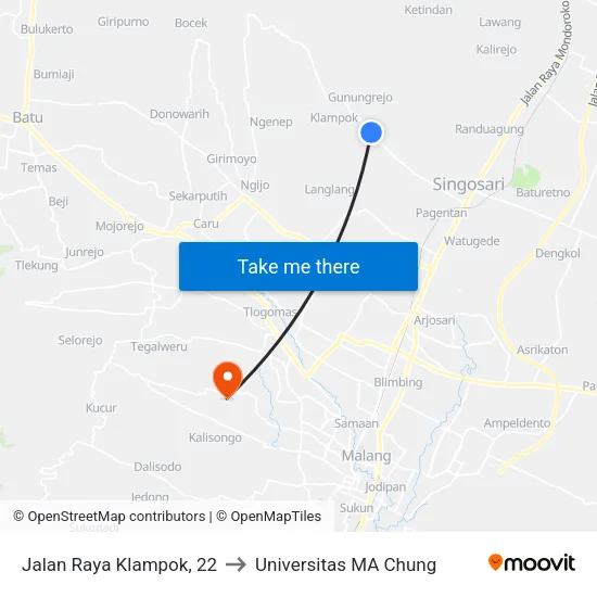 Jalan Raya Klampok, 22 to Universitas MA Chung map