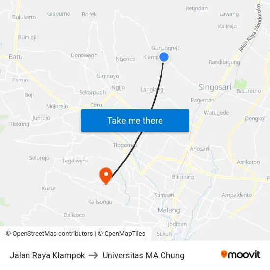 Jalan Raya Klampok to Universitas MA Chung map