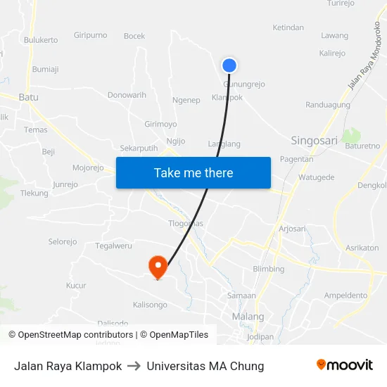 Jalan Raya Klampok to Universitas MA Chung map