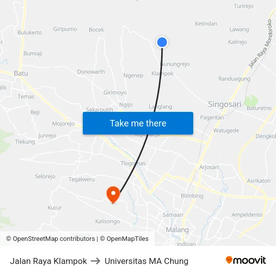 Jalan Raya Klampok to Universitas MA Chung map