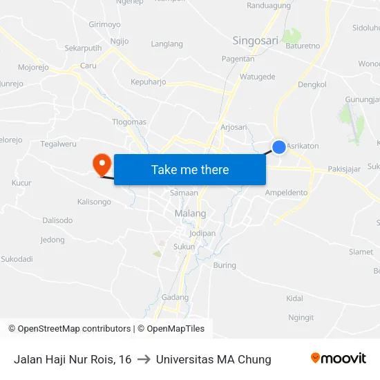 Jalan Haji Nur Rois, 16 to Universitas MA Chung map