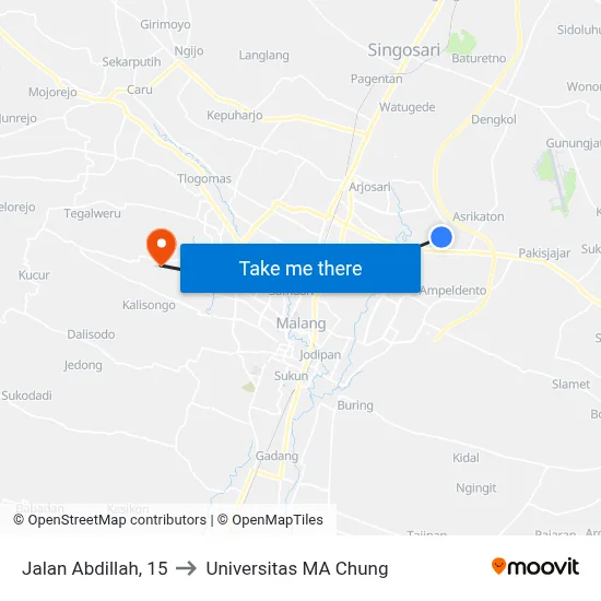 Jalan Abdillah, 15 to Universitas MA Chung map