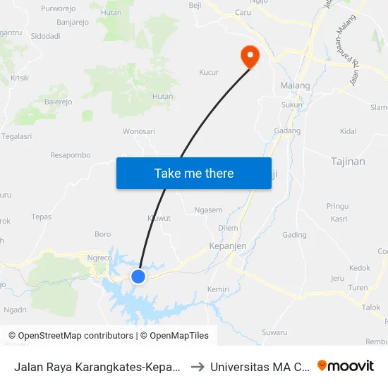 Jalan Raya Karangkates-Kepanjen, 81 to Universitas MA Chung map