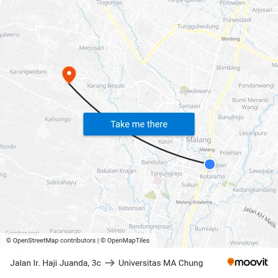 Jalan Ir. Haji Juanda, 3c to Universitas MA Chung map