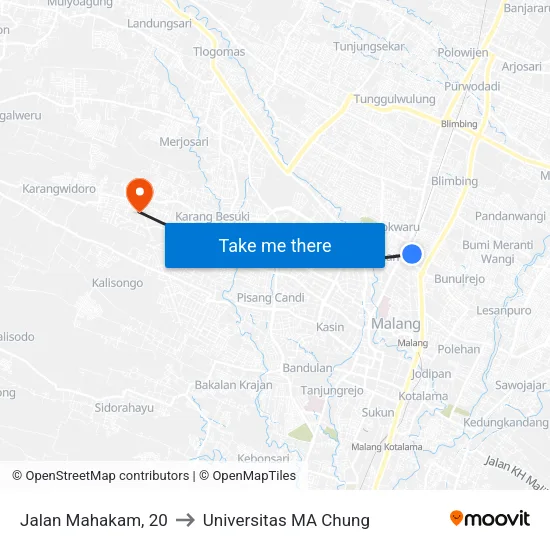 Jalan Mahakam, 20 to Universitas MA Chung map