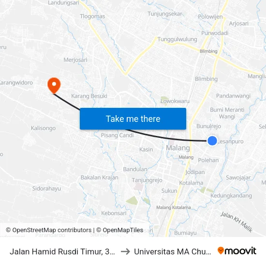 Jalan Hamid Rusdi Timur, 317 to Universitas MA Chung map