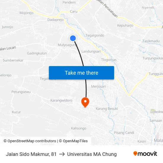 Jalan Sido Makmur, 81 to Universitas MA Chung map