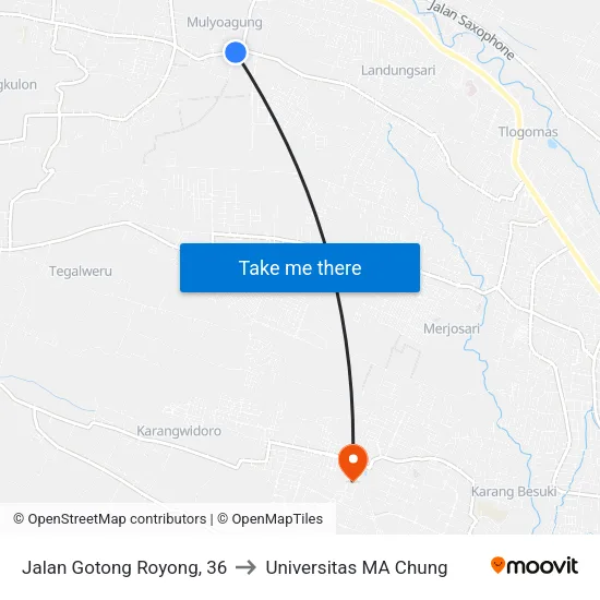Jalan Gotong Royong, 36 to Universitas MA Chung map