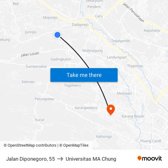 Jalan Diponegoro, 55 to Universitas MA Chung map