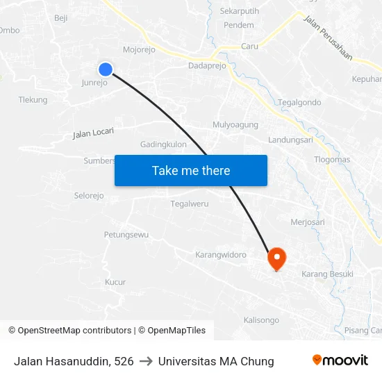 Jalan Hasanuddin, 526 to Universitas MA Chung map