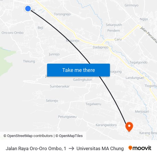 Jalan Raya Oro-Oro Ombo, 1 to Universitas MA Chung map