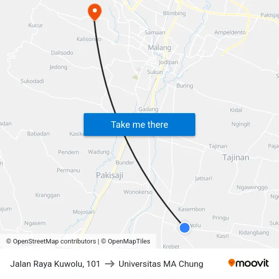 Jalan Raya Kuwolu, 101 to Universitas MA Chung map