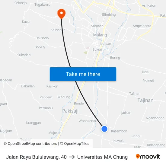 Jalan Raya Bululawang, 40 to Universitas MA Chung map