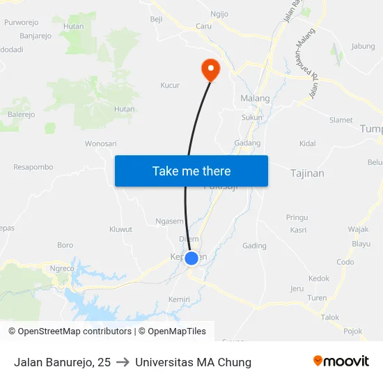 Jalan Banurejo, 25 to Universitas MA Chung map