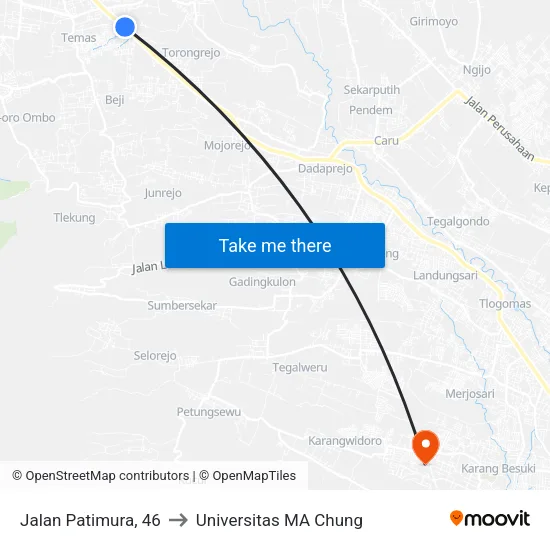 Jalan Patimura, 46 to Universitas MA Chung map