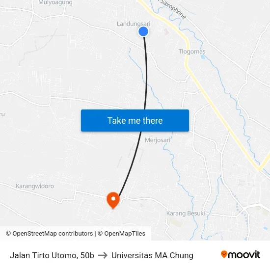Jalan Tirto Utomo, 50b to Universitas MA Chung map