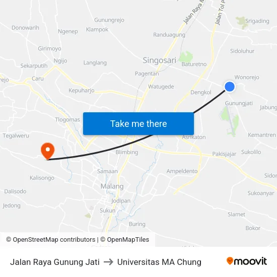 Jalan Raya Gunung Jati to Universitas MA Chung map