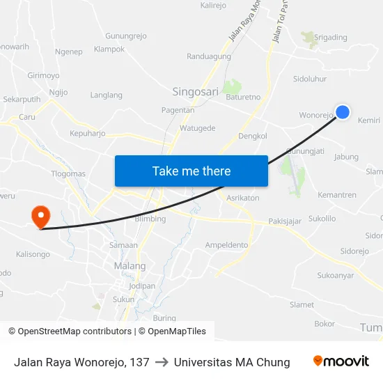Jalan Raya Wonorejo, 137 to Universitas MA Chung map