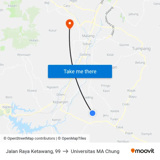 Jalan Raya Ketawang, 99 to Universitas MA Chung map