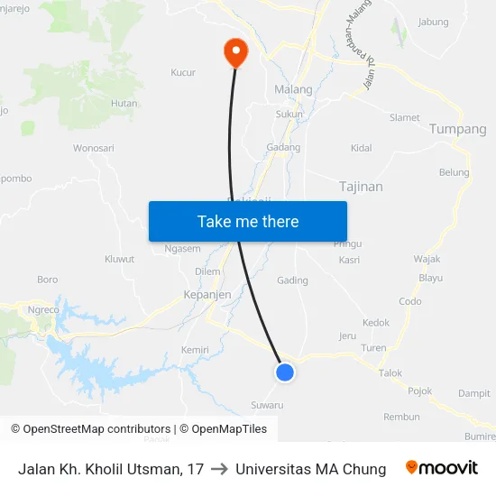 Jalan Kh. Kholil Utsman, 17 to Universitas MA Chung map