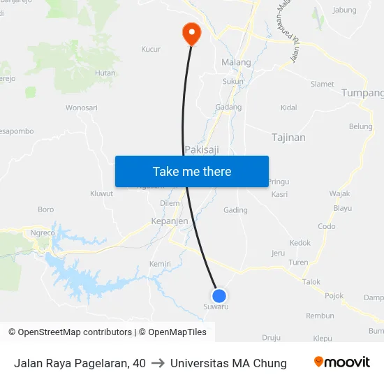Jalan Raya Pagelaran, 40 to Universitas MA Chung map