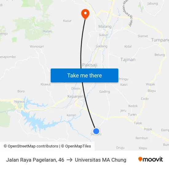 Jalan Raya Pagelaran, 46 to Universitas MA Chung map