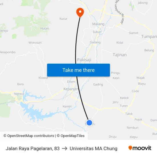 Jalan Raya Pagelaran, 83 to Universitas MA Chung map
